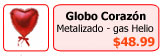 Globo con forma de Coraz�n, metalizado con gas Helio!