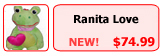 Ranita con coraz�n, Medidas: 27 x 15 Cm.
